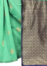 Women's Woven Design Banarasi Silk Saree With Blouse Piece (light green)-thumb3