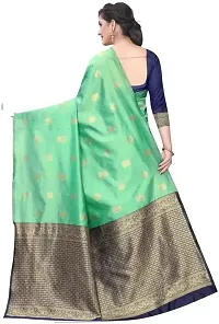 Women's Woven Design Banarasi Silk Saree With Blouse Piece (light green)-thumb2