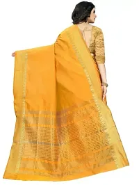 Woven Self Design Kanjivaram Silk 4Silk Saree With Unstitched Blouse(Silk Saree) (YELLOW)-thumb1