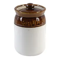 Kreative Homes Ceramic Jars with Lid and Multipurpose Barni for Chutney| Pickle| Spice| Storage Container| Dining Table Container Set (500 ML)-thumb2