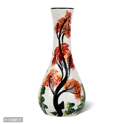 Kreative Homes Ceramic Flower Vase | Pot | Container | Corner Table Decoration Flower Pot Cylindrical Shape Pottery Hand Crafted Painted Mouth Decorative Vase for Home Decor Living Room Office Table d?cor (Multicolor)-thumb3