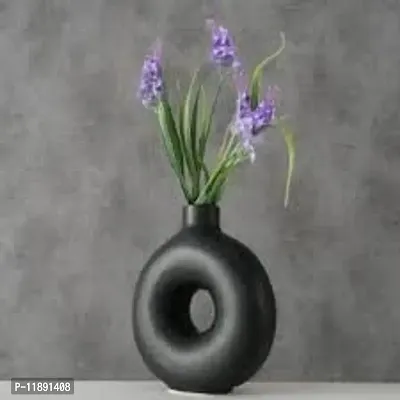Kreative Homes Beautiful Ceramic Decorative Vases with Unique Quality for Home Decor, Center Table, Flowers Pot, Bedroom Side Corners, Living Room Decoration and Party Centerpieces | Planter | Flower Pot | Ring Shape Planter (Black)-thumb4