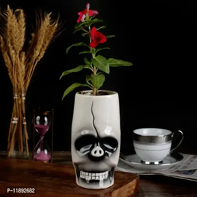 Kraftlik Handicrafts Ceramic Vases Planter Flower Pot Shape with Unique Quality for Home D?cor Center Table Bedroom Side Corners Decoration (White)-thumb0