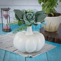 Kraftlik Handicrafts Kaddu Shape Ceramic Vases | Planter | Flower Pot | Bottle Shape with Unique Quality for Home D?cor Center Table Bedroom Side Corners Decoration (White)-thumb4