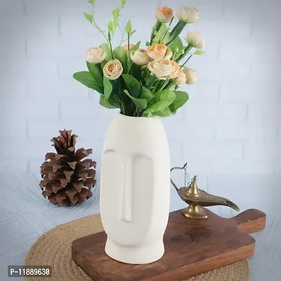 Kraftlik Handicrafts Bottle Shape Ceramic Vases | Planter | Flower Pot | Bottle Shape with Unique Quality for Home D?cor Center Table Bedroom Side Corners Decoration (White)-thumb4