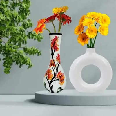 Kraftlik Handicrafts Ceramic Planter Flower Vase | Container | Gamla | Classy Planter Pot Ceramic Planters Pot for Indoor Outdoor Home Office Balcony Decor Pottery (Pack of 2)