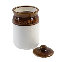 Kreative Homes Ceramic Jars with Lid and Multipurpose Barni for Chutney| Pickle| Spice| Storage Container| Dining Table Container Set (500 ML)-thumb3