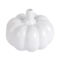 Kraftlik Handicrafts Kaddu Shape Ceramic Vases | Planter | Flower Pot | Bottle Shape with Unique Quality for Home D?cor Center Table Bedroom Side Corners Decoration (White)-thumb2