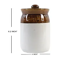 Kreative Homes Ceramic Jars with Lid and Multipurpose Barni for Chutney| Pickle| Spice| Storage Container| Dining Table Container Set (500 ML)-thumb1
