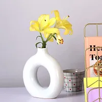 Kreative Homes Beautiful Ceramic Vase Flower Pot | Planter | Ring Shape Planter Decorative Vases with Unique Quality for Home Decor, Center Table, Flowers Pot, Bedroom Side Corners, Living Room Decoration and Party Centerpieces-thumb1