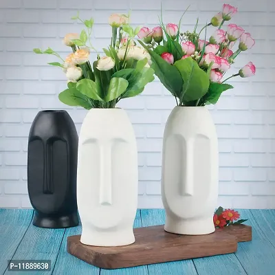 Kraftlik Handicrafts Bottle Shape Ceramic Vases | Planter | Flower Pot | Bottle Shape with Unique Quality for Home D?cor Center Table Bedroom Side Corners Decoration (White)-thumb3