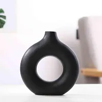 Kreative Homes Beautiful Ceramic Donut Shape Decorative Vases with Unique Quality for Home Decor, Center Table, Flowers Pot, Bedroom Side Corners, Living Room Decoration and Party Centerpieces | Planter | Flower Pot | Ring Shape Planter (Pack of 2)-thumb4