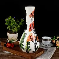 Kraftlik Handicrafts Ceramic Flower Vase | Pot | Container | Corner Table Flower Pot Cylindrical Shape Pottery Hand Crafted Painted Mouth Decorative Vase for Home Decor Living Room Office Table d?cor-thumb3