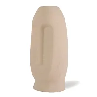 Kraftlik Handicrafts Face Shape Ceramic Vases | Planter | Matte(Rough) Finish Flower Pot | Bottle Shape with Unique Quality for Home D?cor Center Table Bedroom Side Corners Decoration (Off-White)-thumb3