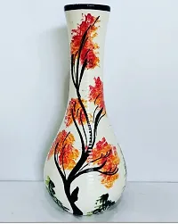 Kreative Homes Ceramic Flower Vase | Pot | Container | Corner Table Decoration Flower Pot Cylindrical Shape Pottery Hand Crafted Painted Mouth Decorative Vase for Home Decor Living Room Office Table d?cor (Multicolor)-thumb4