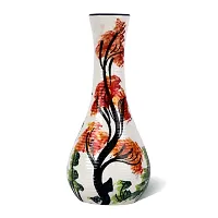 Kraftlik Handicrafts Ceramic Flower Vase | Pot | Container | Corner Table Flower Pot Cylindrical Shape Pottery Hand Crafted Painted Mouth Decorative Vase for Home Decor Living Room Office Table d?cor-thumb2