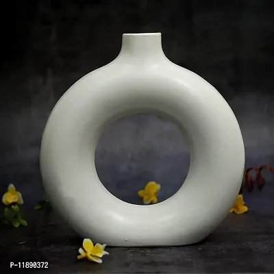 Kreative Homes Beautiful Ceramic Vase Flower Pot | Planter | Ring Shape Planter Decorative Vases with Unique Quality for Home Decor, Center Table, Flowers Pot, Bedroom Side Corners, Living Room Decoration and Party Centerpieces-thumb5