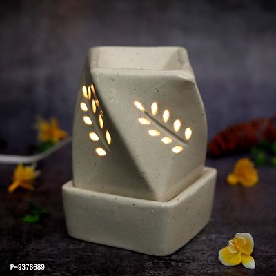 Kraftlik Handicrafts Oil Diffuser Twister Shape Ceramic Electric Aroma Oil Diffuser Air Freshener with Fragrance for Home, Office Fragrance
