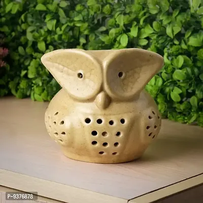 Kraftlik Handicrafts Oil Diffuser, Ancient Owl Shape Electric Ceramic Aroma Oil Diffuser/Natural Air Fragrance for Office, Home Decor-thumb0