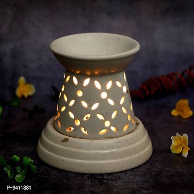 Kraftlik Handicrafts Ceramic Aroma Oil Diffuser Burner with Electric Bulb Fragrance Diffuser for Home, Office-thumb0