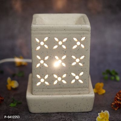 Kraftlik Handicrafts Ancient Square Shape Electric Ceramic Aroma Oil Diffuser/Natural Air Fragrance for Office/Home Decor/Spa/Living Room