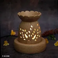 Kraftlik Handicrafts Ancient Matki Shape Electric Ceramic (with Extra Bulb and Sandalwood Oil) Diffuser Natural Air Fragrance with Lightning Effects-thumb1