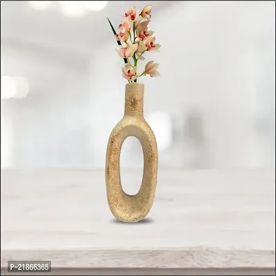 Kraftlik Handicrafts Ceramic Minimalist Flower Vase | Heart Shape Vase Flower Port for Home decore -Yellow-thumb0