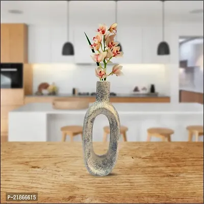 Kraftlik Handicrafts Ceramic Minimalist Flower Vase | Heart Shape Vase Flower Port for Home decore | Ceramic Vase | Home Decor Centrepiece | vase for Home Decor Ceramic (BlueWhite)-thumb0