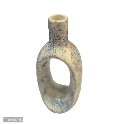 Kraftlik Handicrafts Ceramic Minimalist Flower Vase | Heart Shape Vase Flower Port for Home decore | Ceramic Vase | Home Decor Centrepiece | vase for Home Decor Ceramic (BlueWhite)-thumb3