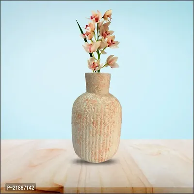 Kraftlik Handicrafts Ceramic Minimalist Flower Vase | Port Shape Vase Flower Port for Home decore | Ceramic Vase | Home Decor Centrepiece | vase for Home Decor Ceramic (MaroonWhite)