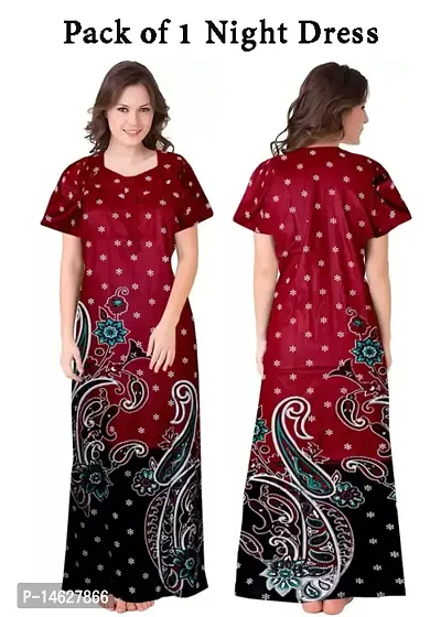 Cotton Printed Nighty For Womens