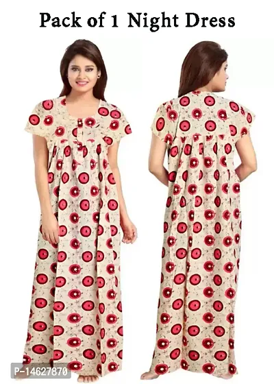 Cotton Printed Nighty For Womens-thumb0