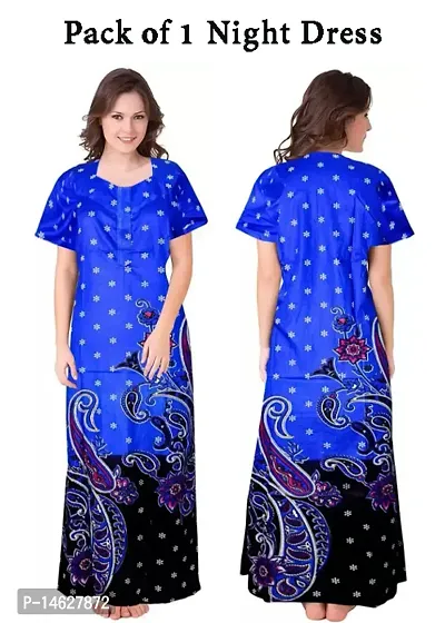 Cotton Printed Nighty For Womens-thumb0