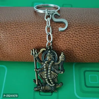 M Men Style Hindu Deity Powerful Goddess Maha Kali Initial Letter Alphabet - S Bronze Zinc And Metal Keychain For Men And Women-thumb4