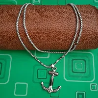 M Men Style Navy Sailor Rope Anchor Hook Box Chain Silver Stainless Steel Pendant Necklace For Men And Women SPn2022788-thumb2