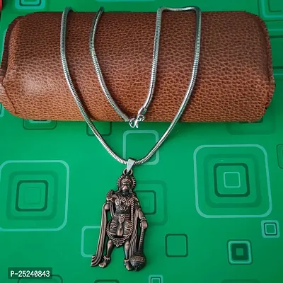 M Men Style Lord Hanuman Pawanputra Bajirang Bali Snake Chain Copper Zinc And Metal Pendant Necklace For Men And Women SPn20221061-thumb3