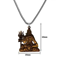 M Men Style Lord Shiv Shankar Mahadev Bholenath Trishul Damaru Snake Chain Bronze Zinc And Metal Pendant Necklace For Men And Women SPn20221059-thumb1