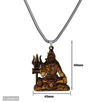 M Men Style Lord Shiv Shankar Mahadev Bholenath Trishul Damaru Snake Chain Bronze Zinc And Metal Pendant Necklace For Men And Women SPn20221059-thumb2