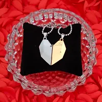 M Men Style Romantic Valentine's Day Wish Stone Couple Love Heart Pendant Necklace Jewelry For 2 Chain His And Her Pendant Locket For Mens And Womens-thumb3