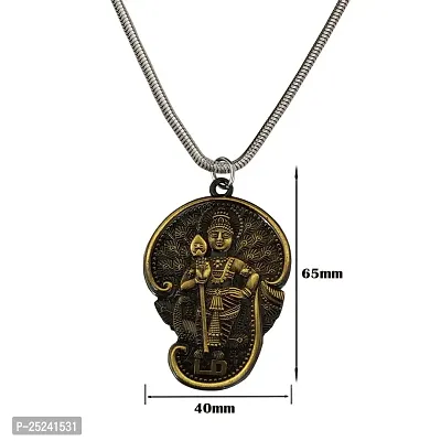 Shiv Jagdamba Tamil Om Lord Murugan Kartikeya Snake Chain Green Zinc Metal Pendant Necklace For Men women-thumb2