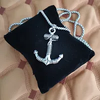 M Men Style Navy Sailor Rope Anchor Hook Box Chain Silver Stainless Steel Pendant Necklace For Men And Women SPn2022788-thumb3