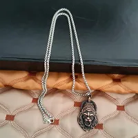 M Men Style God Vishnu avatar Narasimha Lion Head Pendant With Wheat Rope Chain Copper Zinc Metal Necklace For Men And Women-thumb2