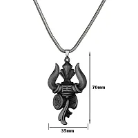 Shiv Jagdamba Lord Shiv Bholenath Trishul Damaru Snake Chain Grey Zinc Metal Pendant Necklace For Men women-thumb1