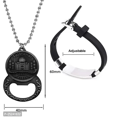 M Men Style Mens Jewllery Tajmahal Bottle Opener Mohammad Bracelet Metal Stainless Steel Combo Set For Men SComboa7-thumb2