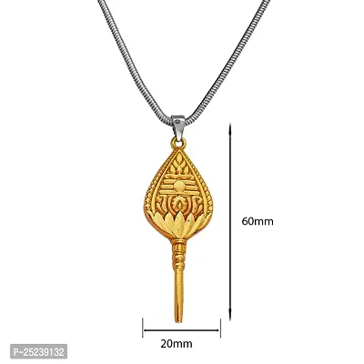 M Men Style South Indian Religious Jewelery Lord Murugan And His Vel Gold Brass Pendant Necklace Chain For Unisex-thumb2