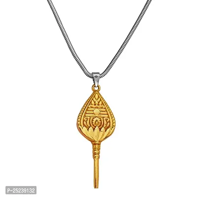 M Men Style South Indian Religious Jewelery Lord Murugan And His Vel Gold Brass Pendant Necklace Chain For Unisex-thumb0