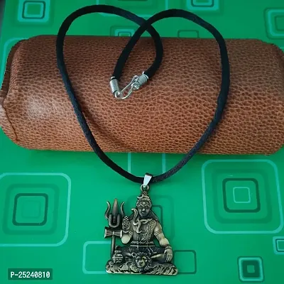 M Men Style Lord Shiv Shankar Mahadev Bholenath Trishul Damaru Cotton Dori Bronze Zinc And Metal Pendant Necklace For Men And Women SPn20221080-thumb3