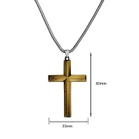 M Men Style Religious Christian JesusCross Crucifix Gift Locket with Snake Chain Bronze Metal Necklace Chain for Unisex-thumb1