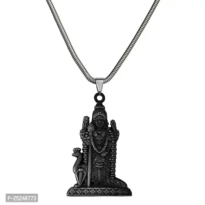 M Men Style South Indian Lord Murugan Kartikeya kanda Kumara Big Tamil Om VEL Gada Snake Chain Grey Zinc And Metal Pendant Necklace For Men And women-thumb0