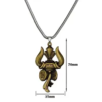 M Men Style Lord Shiv Bholenath Trishul Damaru Snake Chain Bronze Zinc And Metal Pendant Necklace For Men And women-thumb1